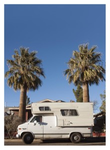 Van and palms, Las Cruces, New Mexico, 2015